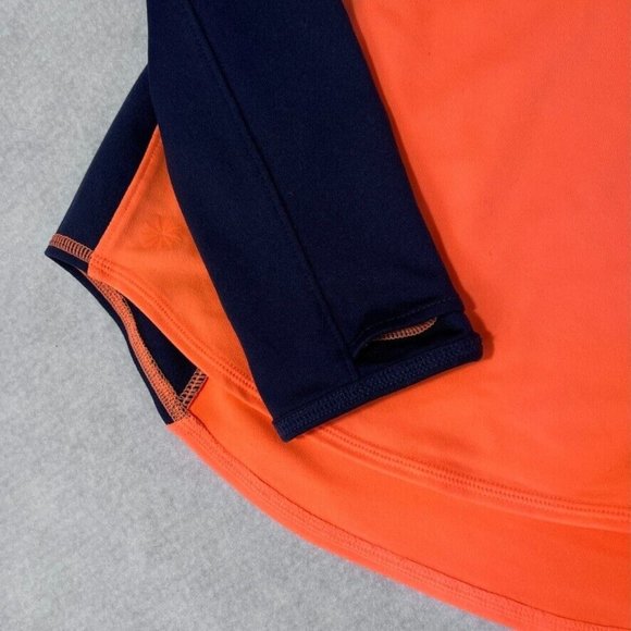 Athleta Running Wild Mix Crew Neck Shirt Small S Orange Blue Long Sleeve - Picture 5 of 12